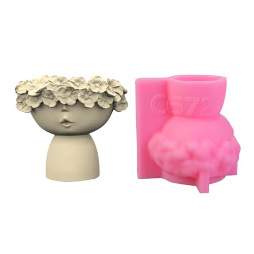 Silikonform für Blumentöpfe, kleines Mädchen, Stifthalter, für Beton, Gips, Vase, Epoxidharz von ZYHARUKO