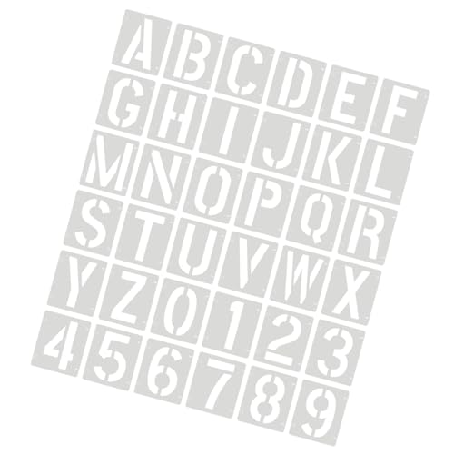 Wiederverwendbare PET-Schablonen, 10 x 12 cm, Zahlen- und Buchstaben-Zeichenschablonen für Wanddekoration, Holzschilder, Kunst, Handwerksprojekt, wiederverwendbare Schablonen für Stoffdruck, 36 Stück Wiederverwendbare PET-Schablonen, 10 x 12 cm, Zahlen- und Buchstaben-Zeichenschablonen für Wanddekoration, Holzschilder, Kunst, Handwerksprojekt, wiederverwendbare Schablonen für Stoffdruck, 36 Stück von ZYHARUKO
