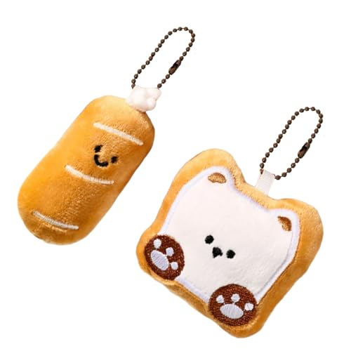 ZYHARUKO 2 Stück Cartoon-Brotförmiges Plüsch-Spielzeug mit Schlüsselanhänger, Lebensmittelliebhaber, Freund, Tasche, Dekoration, weiche Textur, Geschenk, Brotbeutelzubehör ZYHARUKO 2 Stück Cartoon-Brotförmiges Plüsch-Spielzeug mit Schlüsselanhänger, Lebensmittelliebhaber, Freund, Tasche, Dekoration, weiche Textur, Geschenk, Brotbeutelzubehör von ZYHARUKO