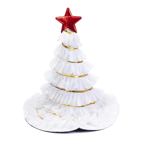 ZYHARUKO Weihnachtsmütze in Weihnachtsbaumform mit Stern und glitzernden Lametta, Weihnachtsmannmütze, Kopfbedeckung von ZYHARUKO