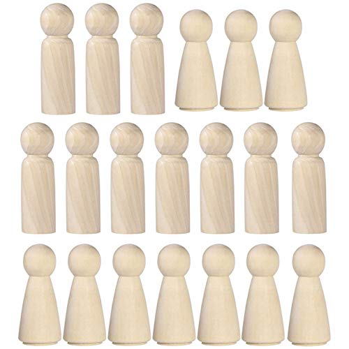 20 Pcs Holzfiguren Figuren Holzfiguren Spielfiguren Basteln Holzfiguren Puppen Holzfiguren Junge Mädchen Dekor Kleine Holzfiguren DIY Holzfiguren Hochzeit Geburtstag Dekoration Bemalen Basteln Holz von ZYHDFH