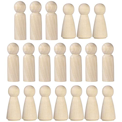 20 Pcs Holzfiguren Figuren Holzfiguren Spielfiguren Basteln Holzfiguren Puppen Holzfiguren Junge Mädchen Dekor Kleine Holzfiguren DIY Holzfiguren Hochzeit Geburtstag Dekoration Bemalen Basteln Holz von ZYHDFH