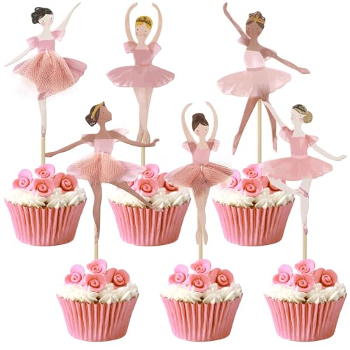 24 Stück Ballerina Cupcake Toppers - Rosa Ballett Mädchen Tortendeko, mit Ballett Tutu für Hochzeit, Babyshower, Geburtstag, Muffins, Kuchen und Desserts,Ballerina und Prinzessinnen Cupcake schmücken 24 Stück Ballerina Cupcake Toppers - Rosa Ballett Mädchen Tortendeko, mit Ballett Tutu für Hochzeit, Babyshower, Geburtstag, Muffins, Kuchen und Desserts,Ballerina und Prinzessinnen Cupcake schmücken von ZYJBD