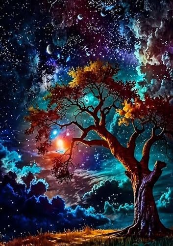 ZYJBD Bunter Baum 5D Diamond Painting Baum des Lebens,DIY Glitzerbaum Diamant Malerei für Erwachsene & Kinder,Wanddeko für Wohnzimmer, Schlafzimmer & Büro (30x40cm) (aufrecht) von ZYJBD
