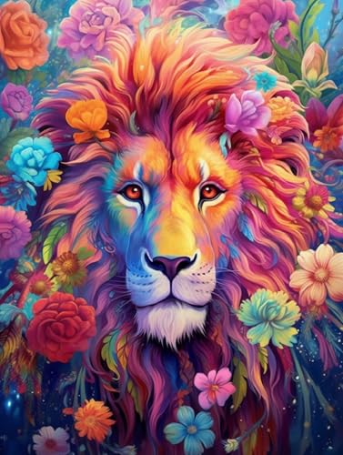 5D Diamond Painting Blume Löwe, DIY Diamant Malerei Set für Erwachsene und Kinder, Löwen-Bild Vollbohrer, Tiere Diamant Painting Wanddeko, Geschenkideen für Zuhause, Entspannung & Kunst, 30x40cm 5D Diamond Painting Blume Löwe, DIY Diamant Malerei Set für Erwachsene und Kinder, Löwen-Bild Vollbohrer, Tiere Diamant Painting Wanddeko, Geschenkideen für Zuhause, Entspannung & Kunst, 30x40cm von ZYJBD