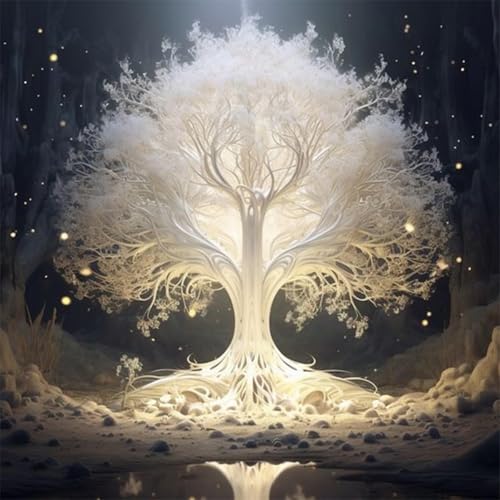 Weißer Leuchtender Lebensbaum 5D Diamantmalerei,Baum des Lebens Diamond Painting für Erwachsene, DIY Diamantkunst für Wanddeko Runde Strasssteine, für Erwachsene und Kinder Heimdekoration,30x30 cm Weißer Leuchtender Lebensbaum 5D Diamantmalerei,Baum des Lebens Diamond Painting für Erwachsene, DIY Diamantkunst für Wanddeko Runde Strasssteine, für Erwachsene und Kinder Heimdekoration,30x30 cm von ZYJBD