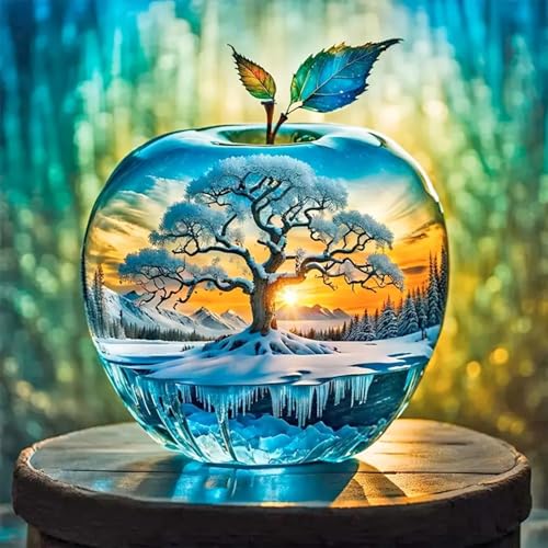 ZYJBD 5D Diamond Painting Baum des Lebens, Baum des Lebens Apfel Design, Diamant Malerei für Erwachsene und Anfänger, DIY Diamanten Kunst Kit, Runde Volldiamant-Diamantmalerei, Wanddekoration，30x30cm von ZYJBD