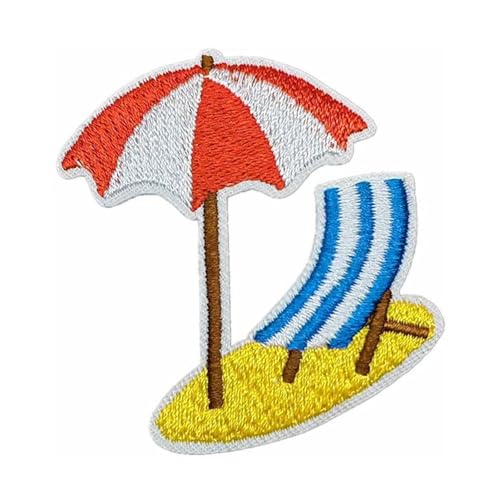 Bestickter Aufnäher zum Aufbügeln mit Strandmotiv für Kleidung, Jeans, Jacken, bestickte Applikation, zum Aufbügeln auf Kleidung, Reparaturflicken von ZYKEJJDDAK