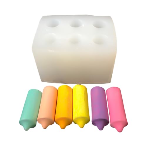 Silikon-Säulenformen mit 6 Mulden, für Epoxidharz, Seife, Schokolade, Fondant, Süßigkeiten, Kuchen, Backen Silikon-Säulenformen mit 6 Mulden, für Epoxidharz, Seife, Schokolade, Fondant, Süßigkeiten, Kuchen, Backen von ZYKEJJDDAK