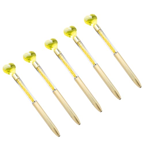 ZYKEJJDDAK 5 Stück/Set herzförmiger Kugelschreiber, glattes Schreiben, 1,0 mm, Kristall, dekorativer Stift, Ölstift für die Schule ZYKEJJDDAK 5 Stück/Set herzförmiger Kugelschreiber, glattes Schreiben, 1,0 mm, Kristall, dekorativer Stift, Ölstift für die Schule von ZYKEJJDDAK