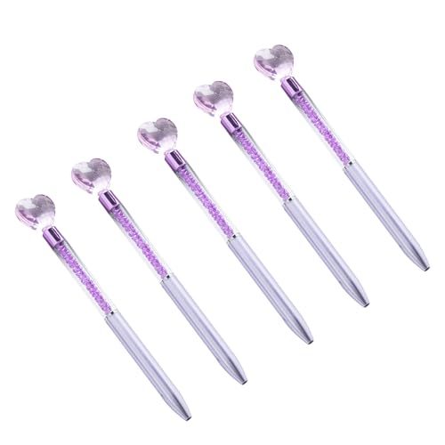 ZYKEJJDDAK 5 Stück/Set herzförmiger Kugelschreiber, glattes Schreiben, 1,0 mm, Kristall, dekorativer Stift, Ölstift für die Schule ZYKEJJDDAK 5 Stück/Set herzförmiger Kugelschreiber, glattes Schreiben, 1,0 mm, Kristall, dekorativer Stift, Ölstift für die Schule von ZYKEJJDDAK