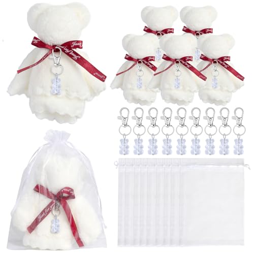 ZYKEJJDDAK Bär-Schlüsselanhänger mit Handtuch-Organza-Beuteln und Dankeskarten für Babypartys, Partyzubehör für Hochzeit, Geburtstag, Party-Dekoration ZYKEJJDDAK Bär-Schlüsselanhänger mit Handtuch-Organza-Beuteln und Dankeskarten für Babypartys, Partyzubehör für Hochzeit, Geburtstag, Party-Dekoration von ZYKEJJDDAK