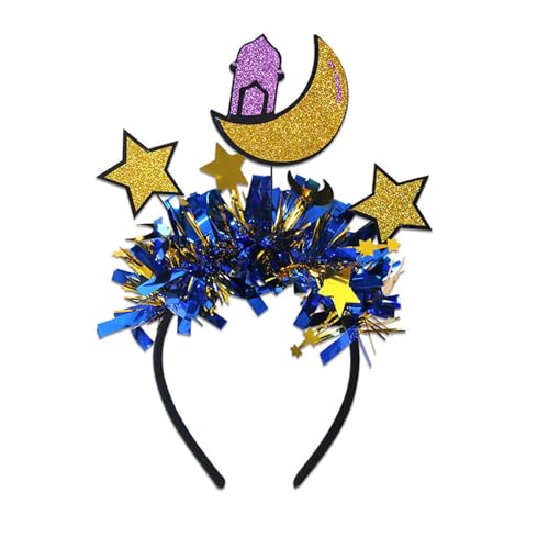 ZYKEJJDDAK Eid-Festival-Stirnband mit Halbmonden und Stern-Designs, modisches Accessoire für Damen, bequem zu tragen, PVC-Materialien ZYKEJJDDAK Eid-Festival-Stirnband mit Halbmonden und Stern-Designs, modisches Accessoire für Damen, bequem zu tragen, PVC-Materialien von ZYKEJJDDAK