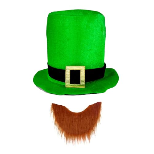 ZYKEJJDDAK Feiern Sie den Patricking-Tag in eleganten Stilen mit einem festlichen grünen Oberteil, Hut und Bart für jedes Alter, Party-Dekoration ZYKEJJDDAK Feiern Sie den Patricking-Tag in eleganten Stilen mit einem festlichen grünen Oberteil, Hut und Bart für jedes Alter, Party-Dekoration von ZYKEJJDDAK
