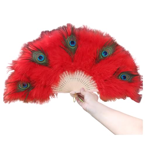 ZYKEJJDDAK Handfächer Mode Fan Braut Gefieder Fächer Faltfächer Handheld Flapper Fan Hochzeit Tanzen Party Foto von ZYKEJJDDAK