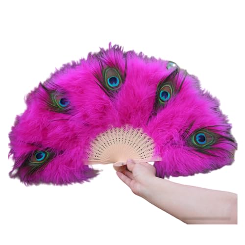 ZYKEJJDDAK Handfächer Mode Fan Braut Gefieder Fächer Faltfächer Handheld Flapper Fan Hochzeit Tanzen Party Foto von ZYKEJJDDAK