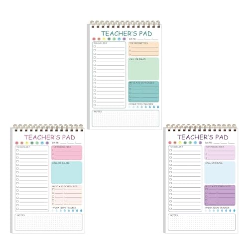ZYKEJJDDAK Lehrer-Notizblöcke, Tagesplaner, 50 Blatt, undatiert, Doppeldrahtbindung, Checkliste, kleiner Schreibblock, 14 x 21 cm, 3 Stück ZYKEJJDDAK Lehrer-Notizblöcke, Tagesplaner, 50 Blatt, undatiert, Doppeldrahtbindung, Checkliste, kleiner Schreibblock, 14 x 21 cm, 3 Stück von ZYKEJJDDAK