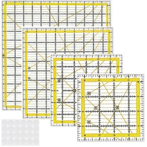 ZYKEJJDDAK Professionelles Nählineal-Set, Acryl, Quilt-Lineal, Patchwork-Vorlagen, Messwerkzeug, 4 Stück ZYKEJJDDAK Professionelles Nählineal-Set, Acryl, Quilt-Lineal, Patchwork-Vorlagen, Messwerkzeug, 4 Stück von ZYKEJJDDAK