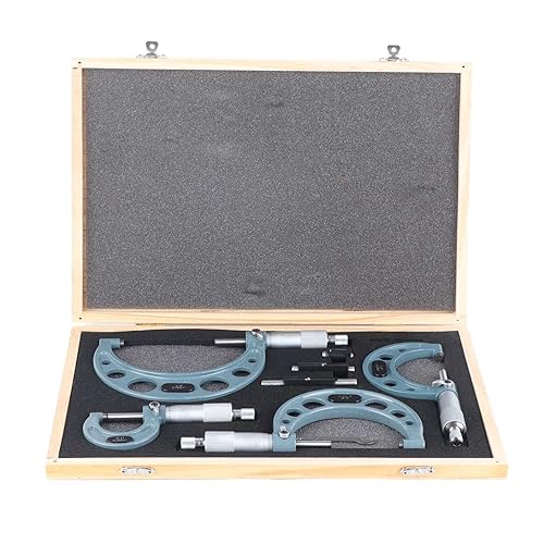4Pcs 0-4 Inch Micrometer Set | Exceptional Accuracy 0.0001in Consistent Measurement Tool | Carbide Tips with Ratchet Stop & Calibration Wrench 4Pcs 0-4 Inch Micrometer Set | Exceptional Accuracy 0.0001in Consistent Measurement Tool | Carbide Tips with Ratchet Stop & Calibration Wrench von ZYLARUM