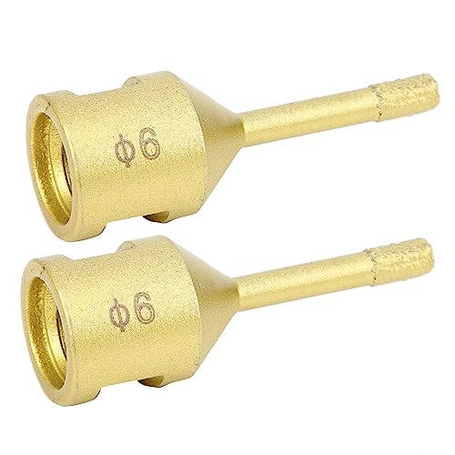 Crystal Hole Saw Drill Bit 2Pcs | Standard Thread 6mm for Marble/Concrete/Artificial Stone | Brazing Drill Opener with Oval Chip Drain Hole von ZYLARUM