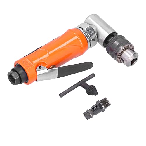 Pneumatic Drill 90 Degree Angle | 1/4 inch 1500 RPM Alloy Steel Pneumatic Drill | Right Angle Drill for Tight Spaces/Automotive/Metalworking | KP - 555L Model with Wrench (EU Style) von ZYLARUM