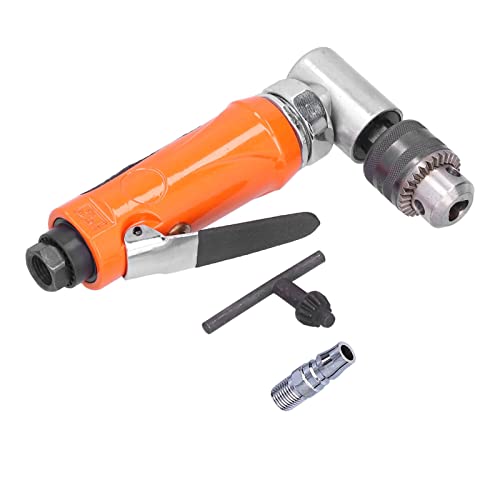 Pneumatic Drill 90 Degree Angle | 1/4 inch 1500 RPM Alloy Steel Pneumatic Drill | Right Angle Drill for Tight Spaces/Automotive/Metalworking | KP - 555L Model with Wrench (Japanese Style) von ZYLARUM