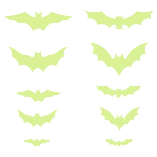 12 Stück Horror Halloween Fledermaus Wandaufkleber, nachtleuchtende Aufkleber, Dekorationen für Spukatmosphäre, Halloween Fledermaus von ZYMIADOU