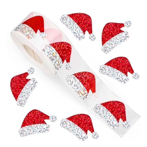 500 Stück Weihnachtsmützen-Aufkleber, selbstklebendes Siegeletikett für Scrapbooking, Kartenherstellung, Verpackung, Urlaub, Party, Dekoration, Weihnachten, Süßigkeiten-Thema, selbstklebendes Etikett 500 Stück Weihnachtsmützen-Aufkleber, selbstklebendes Siegeletikett für Scrapbooking, Kartenherstellung, Verpackung, Urlaub, Party, Dekoration, Weihnachten, Süßigkeiten-Thema, selbstklebendes Etikett von ZYMIADOU