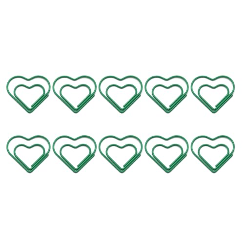 Büroklammern in Herzform, klein, bunt, dekorativer Clip, Metallplaner, Bürobedarf, kleine Lesezeichen, bunt, Büroplaner, 10 Stück von ZYMIADOU