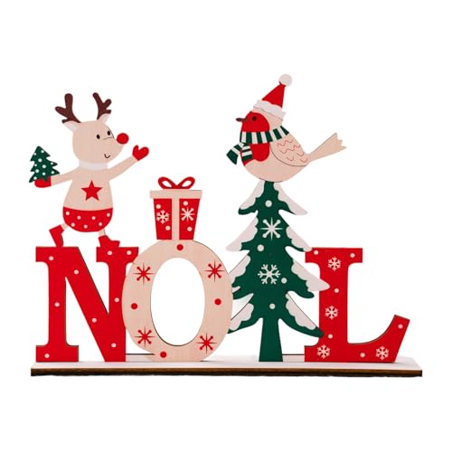 Festival Holzbuchstaben Dekoration Weihnachten Home Office Eingang Tischplatte Display Naturholz Handwerk Zubehör Holz Weihnachtsbuchstaben Dekorationen von ZYMIADOU