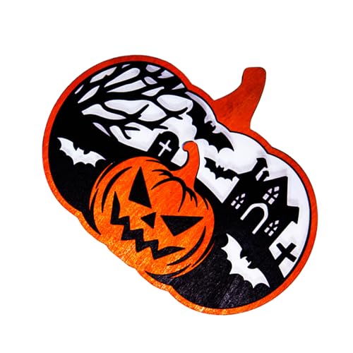 Halloween-Dekore aus Holz, zum Aufhängen, 18 x 15 cm, gruseliges Party-Dekorationsset für Zuhause, Schule, Geschäft, mehrere Verwendungsmöglichkeiten, Halloween-Dekorationen aus Holz von ZYMIADOU