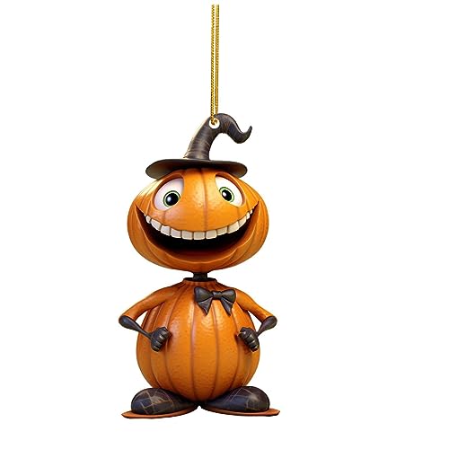 Happy Halloween Acryl Kürbis Hängende Ornament Requisiten für festlichen Halloween-Kürbis-Anhänger von ZYMIADOU