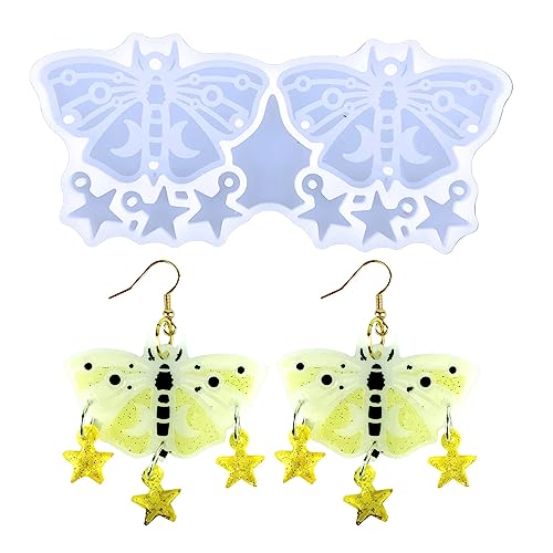 Mondstern-Ohrringformen, Harz, Schmuck, Ohrringe, Silikonform mit Loch für Anhänger, Schlüsselanhänger, Gießen für Silikon-Gießform Mondstern-Ohrringformen, Harz, Schmuck, Ohrringe, Silikonform mit Loch für Anhänger, Schlüsselanhänger, Gießen für Silikon-Gießform von ZYMIADOU
