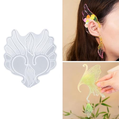 Silikonform mit Fischschwanz, Ohrclips, Feenflügel, kein Piercing, Ohrringe, Schmuck, UV-Epoxidharz, Epoxidharz, Formen aus Silikon von ZYMIADOU