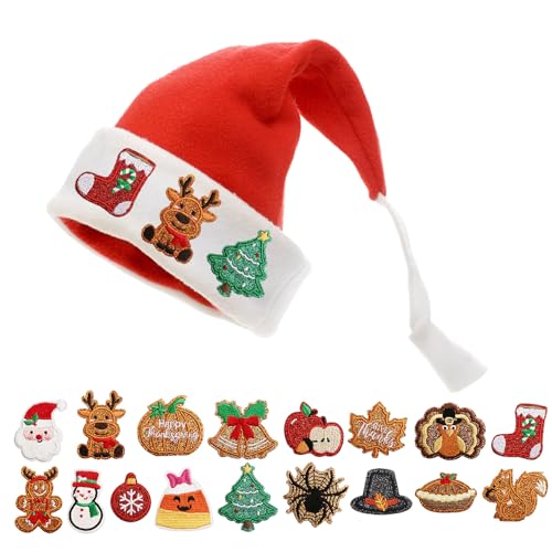 Weihnachts-Bügelflicken zum Aufnähen, dekorative Reparatur, bestickt, für Jeans, Kleidung, Halloween, für Kleidung von ZYMIADOU