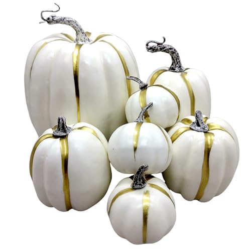 ZYMIADOU 7 Stück Halloween Künstlicher Kürbis Thanksgiving Dekorative Halloween Karneval Schaumstoff-Dekorationen Kinder Geschenk Groß zum Dekorieren Groß Outdoor von ZYMIADOU