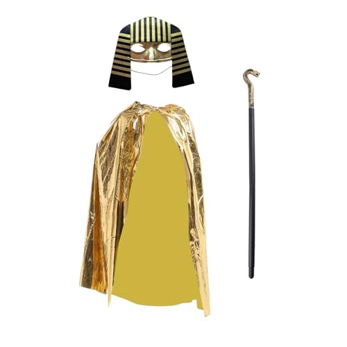 ZYMIADOU Ägyptisches Pharaonen-Kostüm, Pharaonen-Outfit, Halloween, Cosplay, antikes Pharao-Kostüm, 1/2-teiliges Set von ZYMIADOU