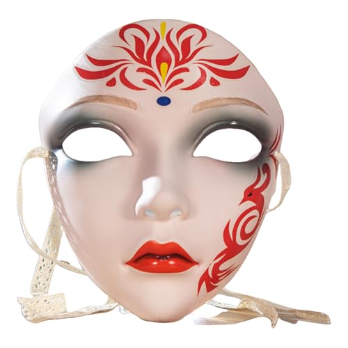 ZYMIADOU Handbemalte Halloween-Party, Vollgesichtsmaskerade für Damen und Herren, Party, Halloween von ZYMIADOU