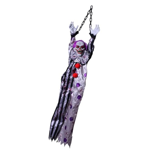 ZYMIADOU Realistische animatronische Klangaktivierte hängende Specter-Requisiten, Halloween-Dekoration für Spukhaus, Hof, Ausstellung, Halloween, Dekorationen im Freien von ZYMIADOU