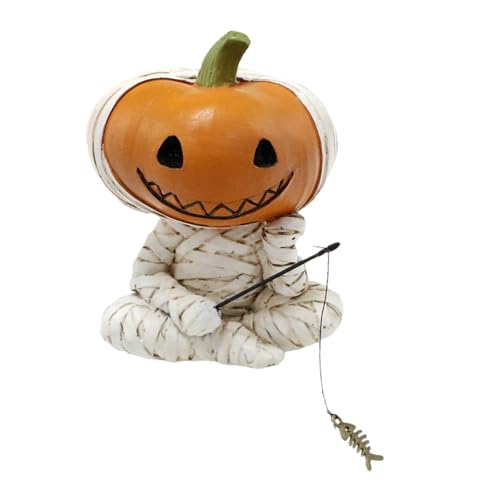 ZYMIADOU Unheimliche Angelszene, Kunstharz, Kunstwerk, verbunden, Kürbisfigur, Skulptur, Halloween, Heimbüro, Dekoration, Artikel, Halloween, Bandagen, Kürbis-Dekoration von ZYMIADOU