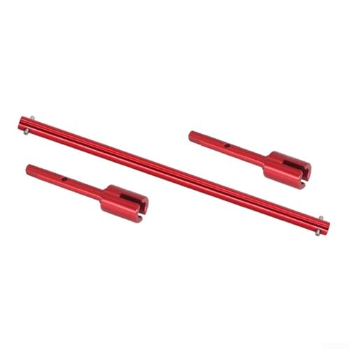 Für Tamiya TT02 RC Auto im Maßstab 1:10, eloxiertes Aluminium, Haupt-Propellerwelle und Gelenkschalen-Set (rotes Set) von ZYNCUE