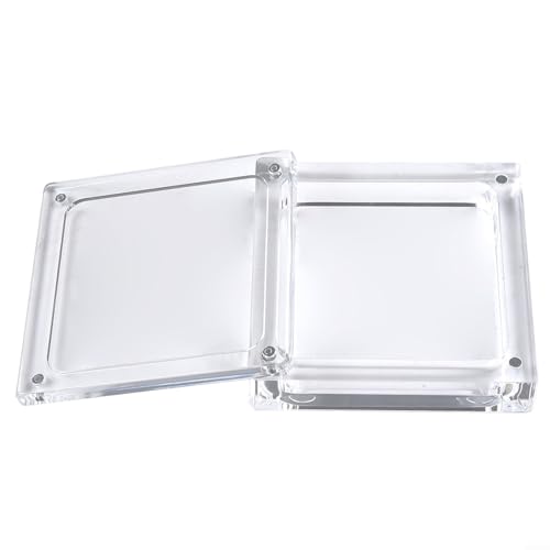 ZYNCUE Schmuck-Präsentationsbox, Acryl-Schmuckschatulle mit Deckel, transparent, für Edelsteine, Ringe, Halsketten, Armbänder (8,5 x 8,5 cm), 1 Stück von ZYNCUE