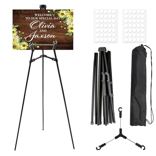 Präsentations-Staffelei für Hochzeitsschilder, 169 cm, zusammenklappbar, Kunst-Staffelei für Display, tragbar, Metall, Ausstellungsständer für Display, Malerei, Leinwand, Hochzeitsschilder Präsentations-Staffelei für Hochzeitsschilder, 169 cm, zusammenklappbar, Kunst-Staffelei für Display, tragbar, Metall, Ausstellungsständer für Display, Malerei, Leinwand, Hochzeitsschilder von ZYNERY