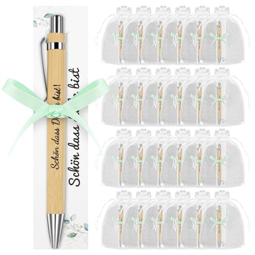 ZYNERY 24 Sets Schön Dass Du da Bist Kugelschreiber Hochzeit Gastgeschenke Kommunion Stifte mit Karte Organzabeutel, Holz Glücksstift Dankeschön Geschenke für Hochzeit Gäste Kommunion Geburtstag Taufe ZYNERY 24 Sets Schön Dass Du da Bist Kugelschreiber Hochzeit Gastgeschenke Kommunion Stifte mit Karte Organzabeutel, Holz Glücksstift Dankeschön Geschenke für Hochzeit Gäste Kommunion Geburtstag Taufe von ZYNERY