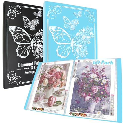 ZYNERY Aufbewahrungsbuch für Diamantmalerei, A3, 60 Seiten, Kunst-Portfolio, große Kunstmappe – geeignet für 30,5 x 40,6 cm Diamantmalerei, 2 Stück, Blau + Schwarz, B ZYNERY Aufbewahrungsbuch für Diamantmalerei, A3, 60 Seiten, Kunst-Portfolio, große Kunstmappe – geeignet für 30,5 x 40,6 cm Diamantmalerei, 2 Stück, Blau + Schwarz, B von ZYNERY
