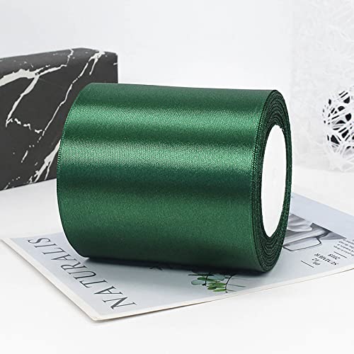 ZYOOO 10cm * 22m Satinband Grün Breit - Schleifenband Geschenkband Dunkelgrün zum Hochzeit Geschenk Dekoration von ZYOOO lift