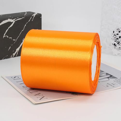 ZYOOO 10cm * 22m Halloween Satinband Orange Breit - Schleifenband Geschenkband Dunkelrot zum Hochzeit Geschenk Dekoration von ZYOOO lift