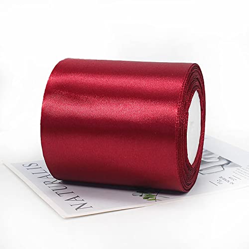 ZYOOO 10cm * 22m Satinband Rot Breit - Schleifenband Geschenkband Dunkelrot zum Hochzeit Geschenk Dekoration von ZYOOO lift