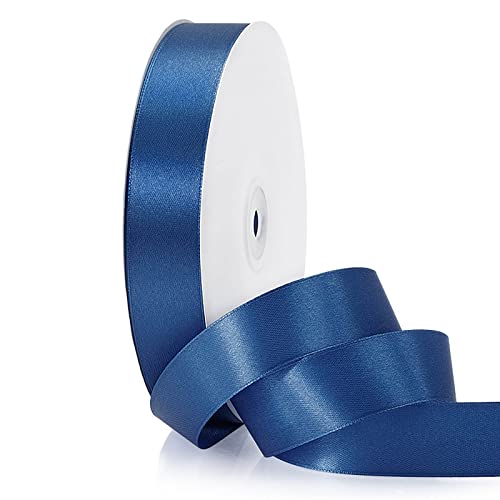 ZYOOO 25mm X 91m Satinband Dunkel Blau/Marineblau - Schleifenband Geschenkband Bänder zum Basteln von ZYOOO lift