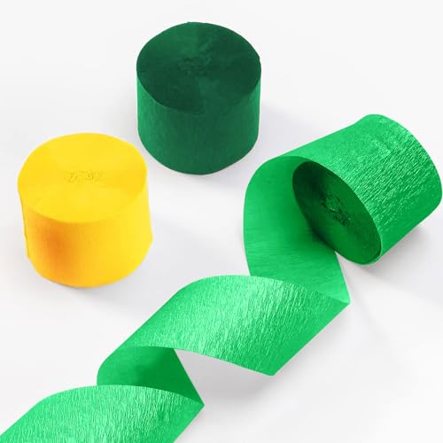ZYOOO 6 Rollen KreppPapier Streamer, 25m hängende Kreppband Seidenpapier für Geburtstag, Sommer Hawaiian Party, Dekorationen (grün, gelb) von ZYOOO lift